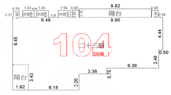 苓雅區中東街185號23樓三 房屋平面圖圖片