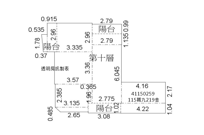永和區中山路一段19號10樓 房屋平面圖圖片